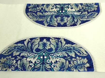 平和屋着物＊極上　夏物　太鼓柄袋帯　銀駒刺繍　洋花文　銀彩　逸品　DZAB8098kh6