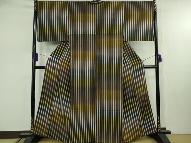 平和屋本店●極上　キモノデザイナー　斉藤上太郎　小紋　間道　暈し染め　逸品　DZAB8102kh6