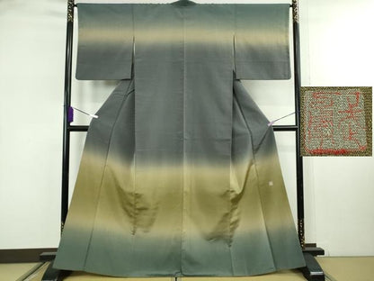 平和屋本店●極上　伝統工芸士　曽根武勇　訪問着　お召地　菱地紋　暈し染め　逸品　DZAB8103kh6