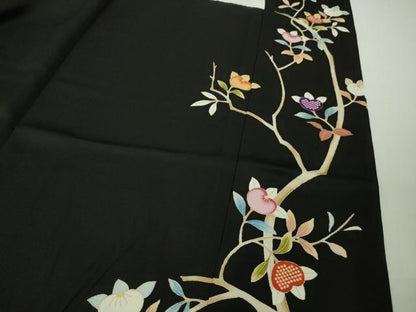平和屋本店●極上　創業460年・千總　訪問着　駒刺繍　橘　黒地　金彩　大丸扱い　逸品　未使用　DZAB8111kh6