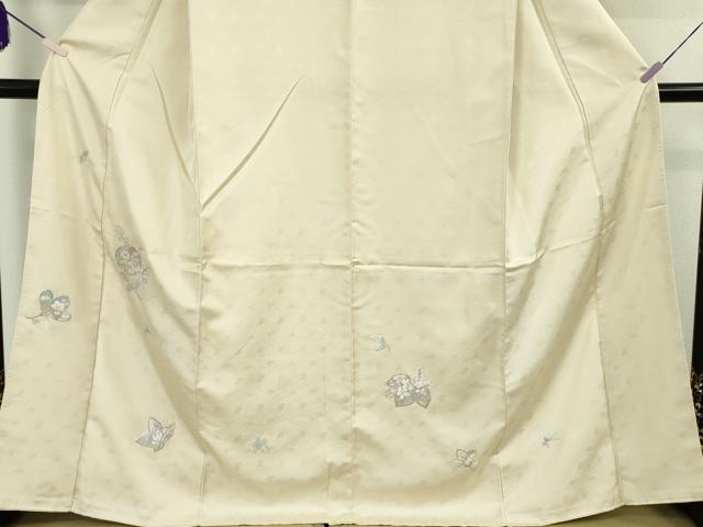 平和屋本店●極上　訪問着　総刺繍　吉祥花文　御所車　砥粉色地　金銀糸　逸品　未使用　DZAB8114kh6