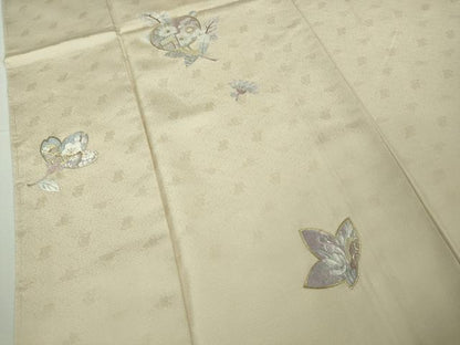 平和屋本店●極上　訪問着　総刺繍　吉祥花文　御所車　砥粉色地　金銀糸　逸品　未使用　DZAB8114kh6