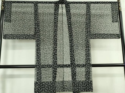 平和屋本店∞極上 夢染人 野村一峰 BANKANわものや 長羽織 オーガンジー スリーシーズン 塵除け 黒地 たとう紙・反端付き 逸品 DZAB8128kh6