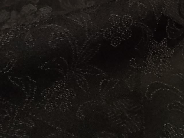 平和屋本店▽極上　前田仁仙　仁仙更紗　お召　単衣　切嵌　花唐草文　黒紅色地　逸品　未使用　DZAB8133kh6