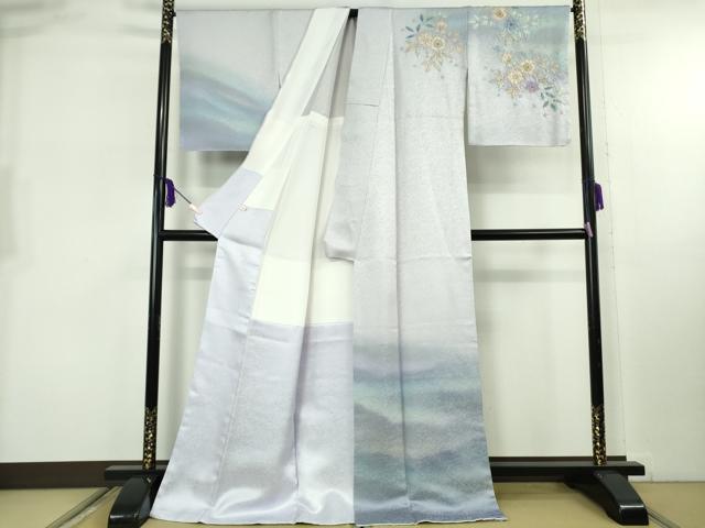 平和屋本店●最高級　二代目　久保田一竹　幻の辻が花　訪問着　背抜き仕立て　暈し染め　金通し地　ロング丈　逸品　DZAB8136kh6