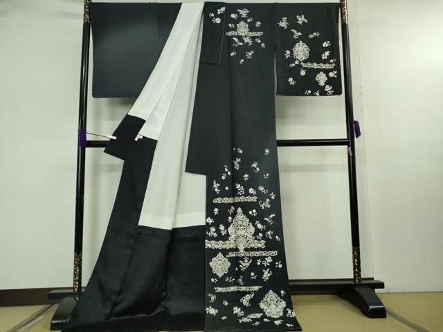 平和屋本店●極上　訪問着　総刺繍　洋花文　暈し染め　金糸　ロング丈　逸品　DZAB8139kh6