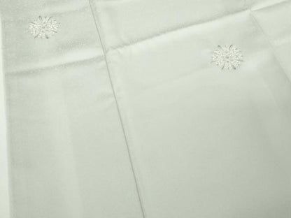 平和屋本店●極上　小紋　総刺繍　花丸文　白梅鼠色地　銀糸　逸品　未使用　DZAB8141kh6