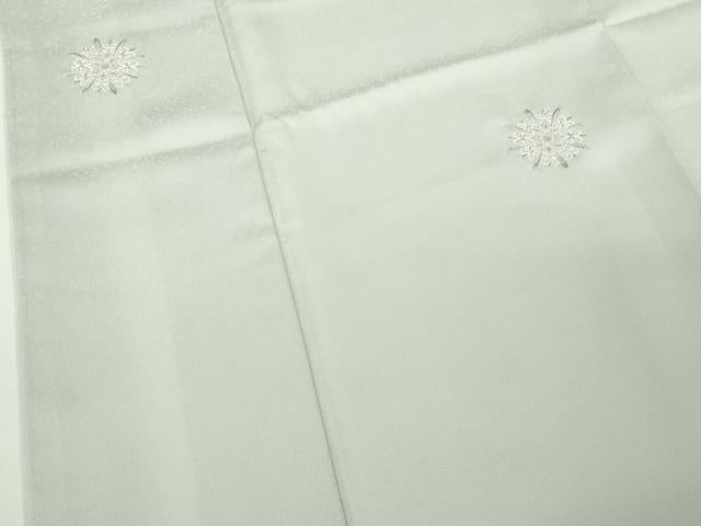 平和屋本店●極上　小紋　総刺繍　花丸文　白梅鼠色地　銀糸　逸品　未使用　DZAB8141kh6