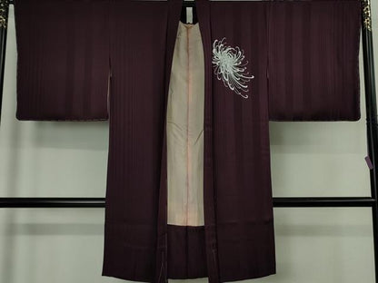 平和屋本店∞極上　長羽織　乱菊　銀彩　逸品　未使用　DZAB8143kh6