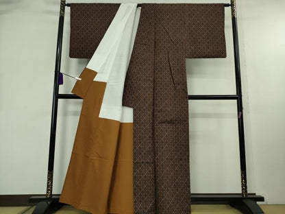 平和屋本店●極上　本場琉球　読谷山花織　紬地　楠元キク作　草木染　証紙付き　逸品　DZAB8149kh6