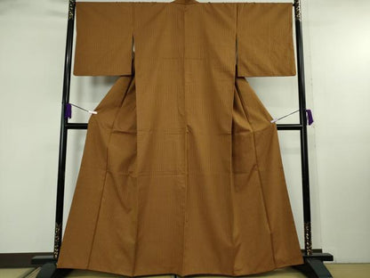 平和屋本店●極上　山下八百子　本場黄八丈　市松綾織　紬　縞　タグ付き　逸品　DZAB8152kh6