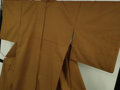 平和屋本店●極上　山下八百子　本場黄八丈　市松綾織　紬　縞　タグ付き　逸品　DZAB8152kh6