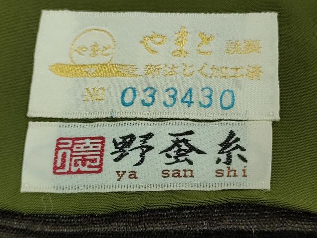 平和屋本店●極上　インド・アッサム　野蚕糸　手織　ムガシルク　訪問着　背抜き仕立て　やまと金ラベル　逸品　DZAB8153kh6
