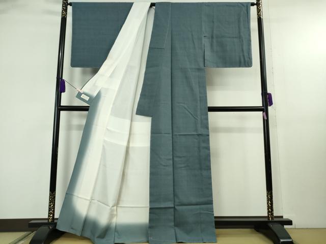 平和屋本店○極上 本場結城紬 重要無形文化財 奥順謹製 色無地