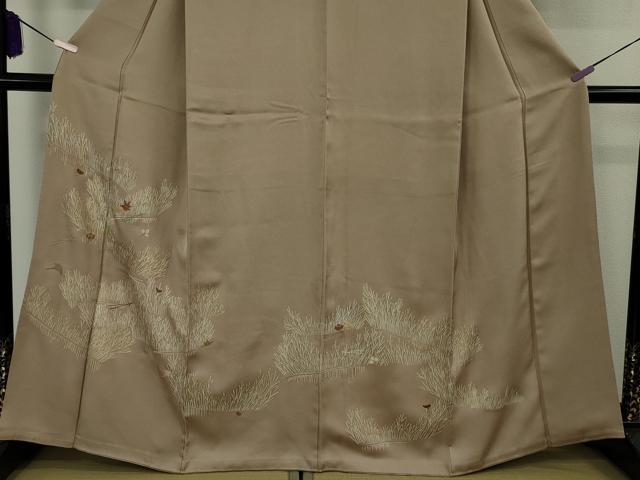 平和屋本店●極上　創業460年・千總　訪問着　刺繍　吹寄せ文　胡桃染色地　金彩　松坂屋扱い　逸品　DZAB8163kh6