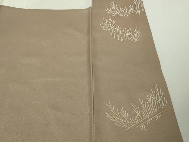平和屋本店●極上　創業460年・千總　訪問着　刺繍　吹寄せ文　胡桃染色地　金彩　松坂屋扱い　逸品　DZAB8163kh6