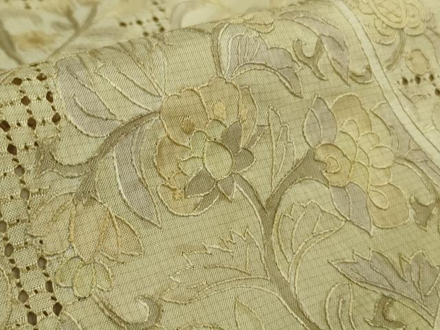 平和屋本店●極上 中国三大刺繍 スワトウ刺繍 汕頭刺繍 総刺繍 本場縞大島紬 堀之内織物謹製　上代450万　まるやま扱い　逸品　DZAB8167kh6