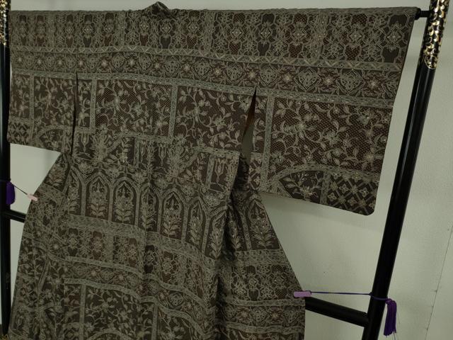 平和屋本店●極上　中国三大刺繍　スワトウ刺繍　汕頭刺繍　訪問着　更紗花唐草文　逸品　DZAB8170kh6