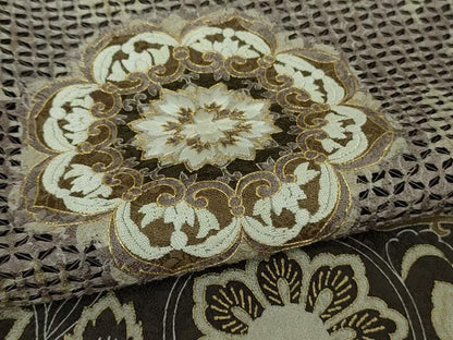 平和屋本店●極上　中国三大刺繍 スワトウ刺繍 汕頭刺繍 総刺繍 訪問着 正倉院花唐草文 暈し染め 金糸 反端付き 逸品　未使用　DZAB8171kh6