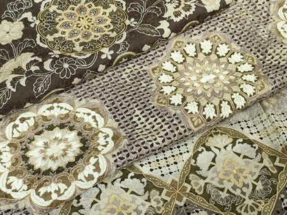 平和屋本店●極上　中国三大刺繍 スワトウ刺繍 汕頭刺繍 総刺繍 訪問着 正倉院花唐草文 暈し染め 金糸 反端付き 逸品　未使用　DZAB8171kh6