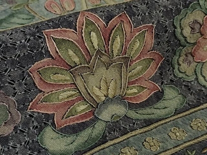 平和屋本店●極上 中国三大刺繍 スワトウ刺繍 汕頭刺繍 総刺繍 訪問着 エジプト壁画文様 象 人物 鳥 金糸　鬼しぼ縮緬　逸品　DZAB8172kh6