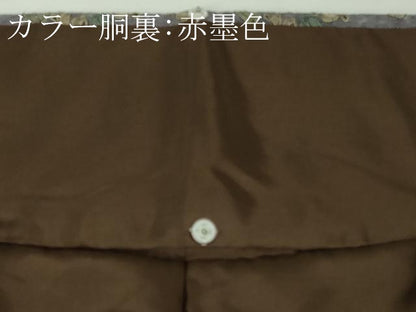 平和屋本店●極上 中国三大刺繍 スワトウ刺繍 汕頭刺繍 総刺繍 訪問着 エジプト壁画文様 象 人物 鳥 金糸　鬼しぼ縮緬　逸品　DZAB8172kh6