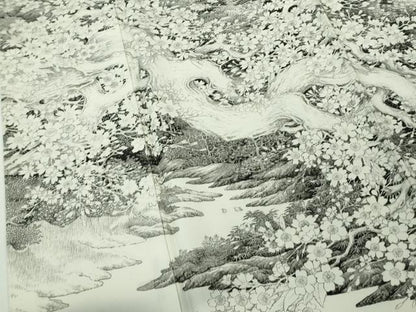 平和屋本店●極上　琉染の創設者　山岡古都　水墨書　訪問着　日本風景　保津峡　逸品　DZAB8177kh6