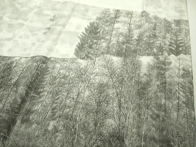 平和屋本店●極上　琉染の創設者　山岡古都　水墨書　訪問着　北海道　天都山　反端付き　逸品　DZAB8179kh6