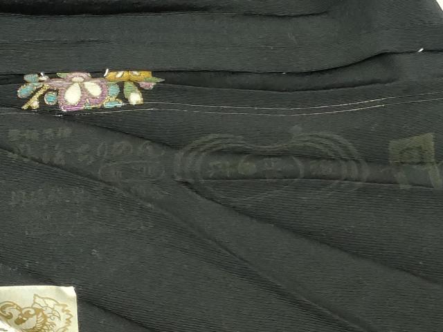 平和屋本店●極上 相良刺繍 お引きずり・引き振袖 結婚式 舞妓 芸妓 芸者 衣装 駒刺繍 花丸文 黒地 金糸 仮絵羽 逸品 未使用 DZAB8184kh6