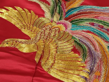 平和屋本店●極上 相良刺繍 総刺繍 色打掛 和装 婚礼 結婚式 花嫁 神社挙式 駒刺繍 鳳凰 花車 金銀糸 仮絵羽 逸品 未使用 DZAB8193kh6