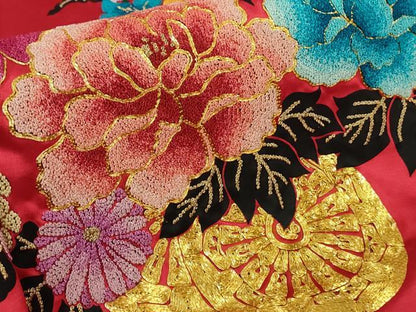 平和屋本店●極上 相良刺繍 総刺繍 色打掛 和装 婚礼 結婚式 花嫁 神社挙式 駒刺繍 鳳凰 花車 金銀糸 仮絵羽 逸品 未使用 DZAB8193kh6