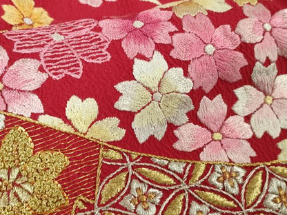 平和屋本店●極上 相良刺繍 総刺繍 お引きずり・引き振袖 和装 結婚式 舞妓 芸妓 衣装 駒刺繍 花車 金銀糸 仮絵羽 逸品 未使用 DZAB8195kh6