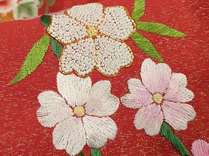 平和屋本店●極上 相良刺繍 総刺繍 お引きずり・引振袖 和装 結婚式 舞妓 芸妓 駒刺繍 花車 金糸 金通し地 仮絵羽 逸品 未使用 DZAB8197kh6
