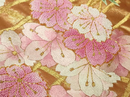 平和屋本店●極上 相良刺繍 総刺繍 色打掛 和装 婚礼 結婚式　花嫁　神社挙式　駒刺繍　枝垂れ桜　金糸　仮絵羽　逸品 未使用 DZAB8201kh6