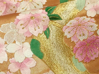 平和屋本店●極上 相良刺繍 総刺繍 色打掛 和装 婚礼 結婚式　花嫁　神社挙式　駒刺繍　枝垂れ桜　金糸　仮絵羽　逸品 未使用 DZAB8201kh6