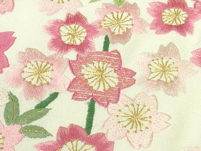平和屋本店●極上 相良刺繍 総刺繍 お引きずり・引き振袖 結婚式 舞妓 芸妓 芸者 衣装 枝垂れ桜 金糸 仮絵羽 逸品 未使用 DZAB8203kh6