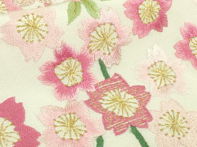 平和屋本店●極上 相良刺繍 総刺繍 お引きずり・引き振袖 結婚式 舞妓 芸妓 芸者 衣装 枝垂れ桜 金糸 仮絵羽 逸品 未使用 DZAB8203kh6