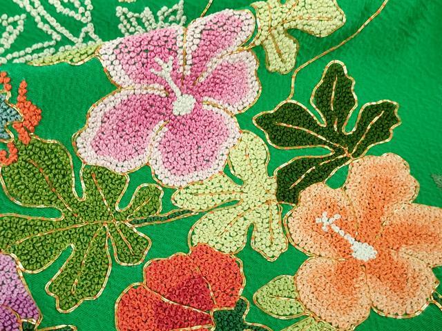 平和屋本店●極上 相良刺繍 総刺繍 お引きずり・引振袖 和装 結婚式 舞妓 芸妓 衣装 駒刺繍 鳳凰花文 金糸 仮絵羽 逸品 未使用DZAB8205kh6