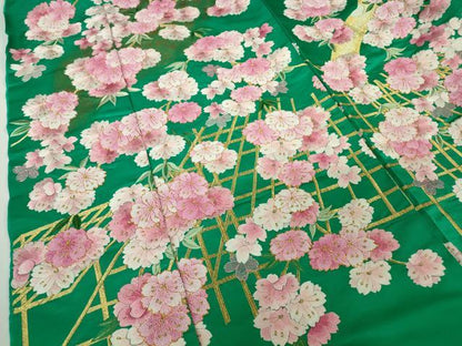 平和屋本店●極上 相良刺繍 総刺繍 色打掛 和装 婚礼　結婚式　花嫁　神社挙式　駒刺繍　枝垂れ桜　金糸　仮絵羽　逸品 未使用 DZAB8206kh6