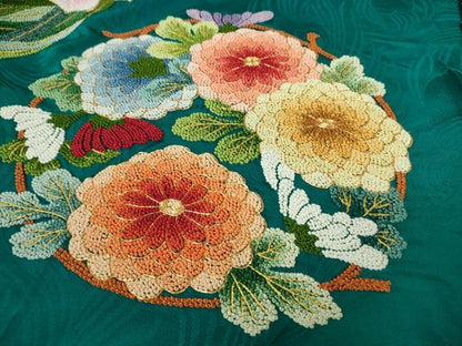 平和屋本店●極上 相良刺繍 総刺繍 お引きずり・引き振袖 和装 結婚式 舞妓 芸妓 衣装 駒刺繍 花丸文 金糸 仮絵羽 逸品 未使用DZAB8207kh6