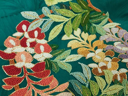平和屋本店●極上 相良刺繍 総刺繍 お引きずり・引き振袖 和装 結婚式 舞妓 芸妓 衣装 駒刺繍 花丸文 金糸 仮絵羽 逸品 未使用DZAB8207kh6