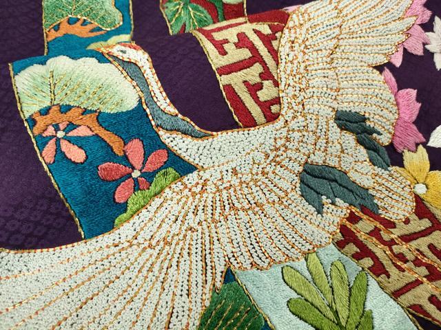 平和屋本店●極上 相良刺繍 総刺繍 お引きずり・引き振袖 和装 結婚式 舞妓 芸妓 衣装 駒刺繍 花車 金糸 仮絵羽 逸品 未使用DZAB8208kh6