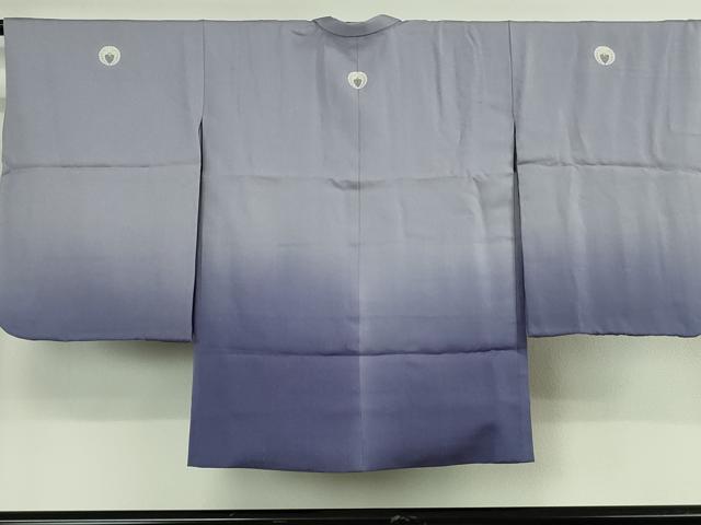 平和屋本店[]希少 国際的伝統工芸作家 十二代・藤林徳扇 七五三 男の子 7歳 祝着・羽織セット 藤色 銀通し地 プラチナ糸 逸品DZAB8211kh6
