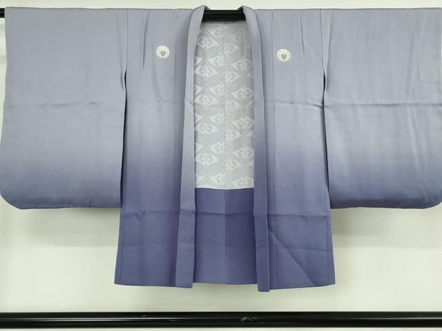 平和屋本店[]希少 国際的伝統工芸作家 十二代・藤林徳扇 七五三 男の子 7歳 祝着・羽織セット 藤色 銀通し地 プラチナ糸 逸品DZAB8211kh6