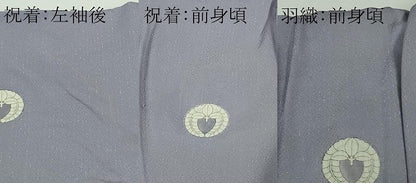 平和屋本店[]希少 国際的伝統工芸作家 十二代・藤林徳扇 七五三 男の子 7歳 祝着・羽織セット 藤色 銀通し地 プラチナ糸 逸品DZAB8211kh6