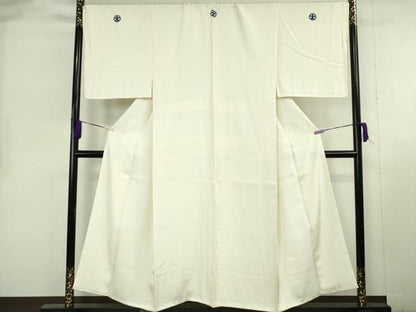 平和屋本店●極上　男性　色紋付・長羽織セット　象牙色　逸品　DZAB8213kh6