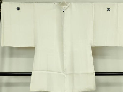 平和屋本店●極上　男性　色紋付・長羽織セット　象牙色　逸品　DZAB8213kh6