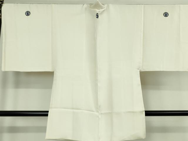 平和屋本店●極上　男性　色紋付・長羽織セット　象牙色　逸品　DZAB8213kh6