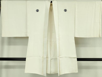 平和屋本店●極上　男性　色紋付・長羽織セット　象牙色　逸品　DZAB8213kh6