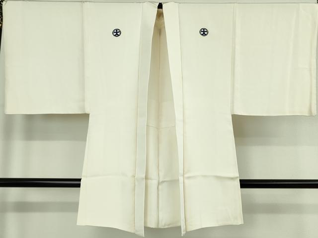 平和屋本店●極上　男性　色紋付・長羽織セット　象牙色　逸品　DZAB8213kh6